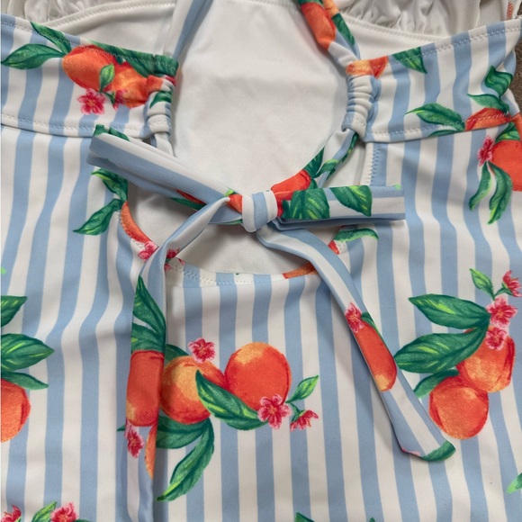 Old Navy Blue and White Striped One Piece Swimsuit - Picture 4 of 7